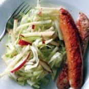 Chicken Sausages with Cabbage-Apple Slaw